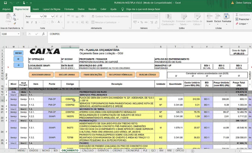 COMO BAIXAR A TABELA SINAPI 2022